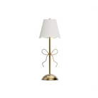 Golden Bow LED Cordless Table Lamp with Fabric Lamp Shade - Lamp