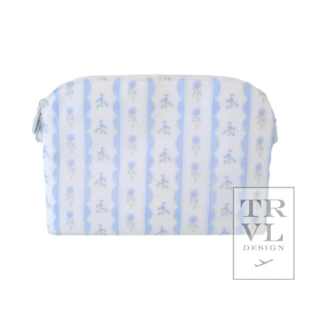 Goodie Cosmetic Bag - Ribbon Floral Blue