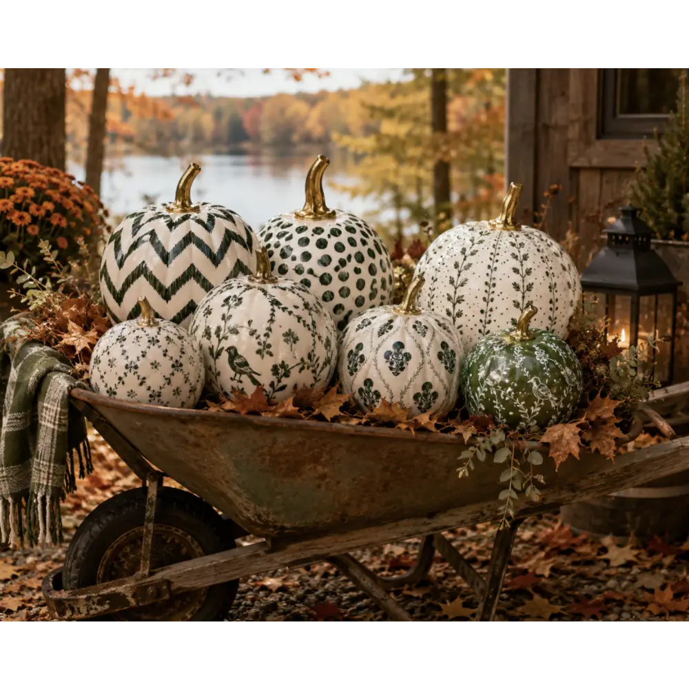 Green Dotted Pumpkin - 4’’