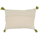 Green Embroidered Floral Cotton 16’’x24’’ Throw Pillow - Cover + Insert - Lumbar Pillow