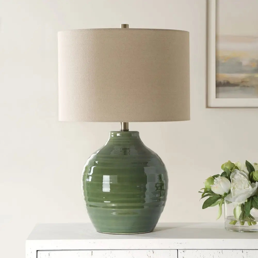 Green Ripple Table Lamp - Table Lamp