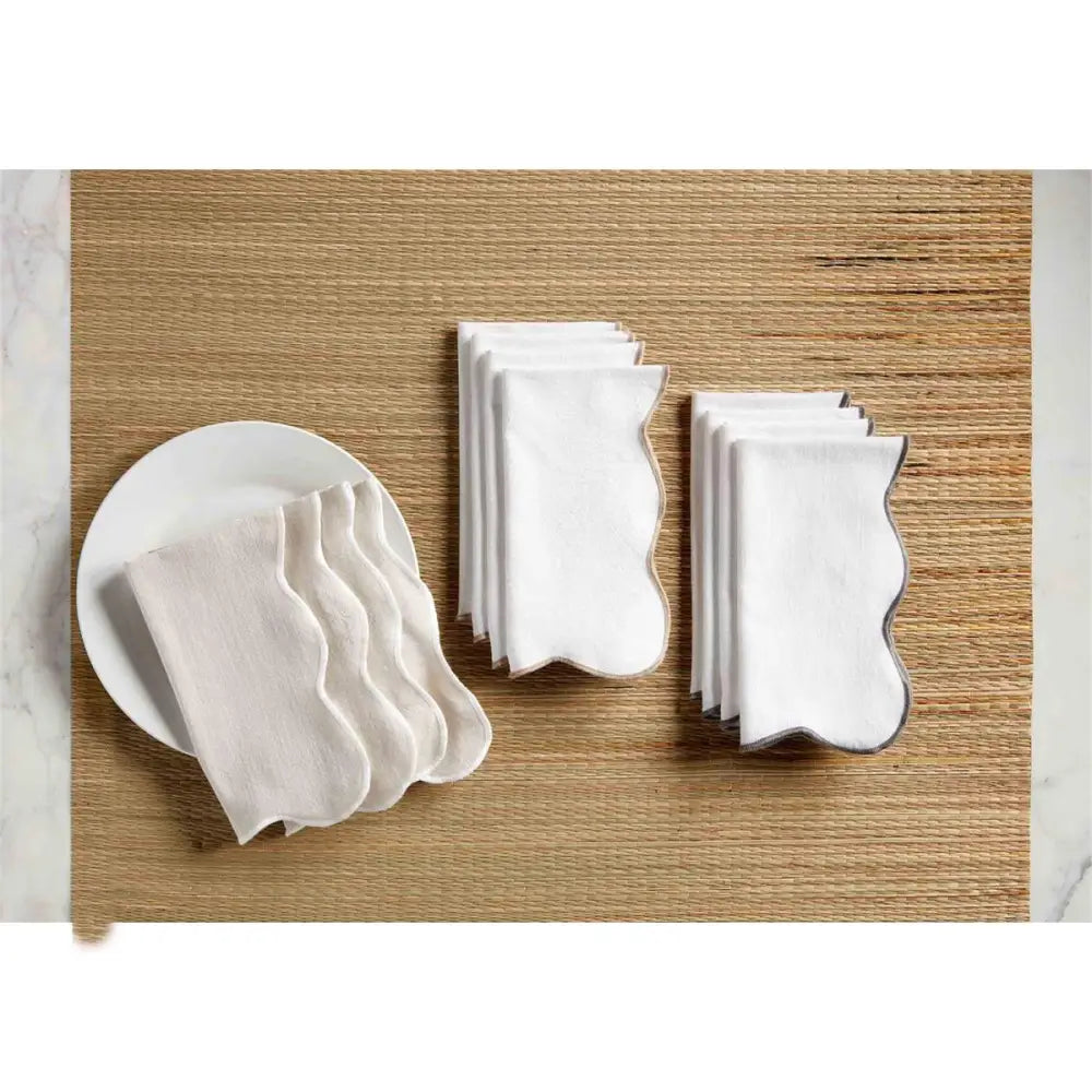 Grey Scalloped Napkin Set - Gifts