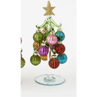 Handmade Glass Tree w/Balls - 3 - Christmas Decor
