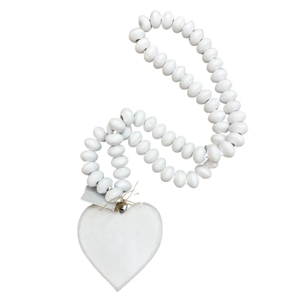 HEART DECOR WHITE BEADS - DECOR