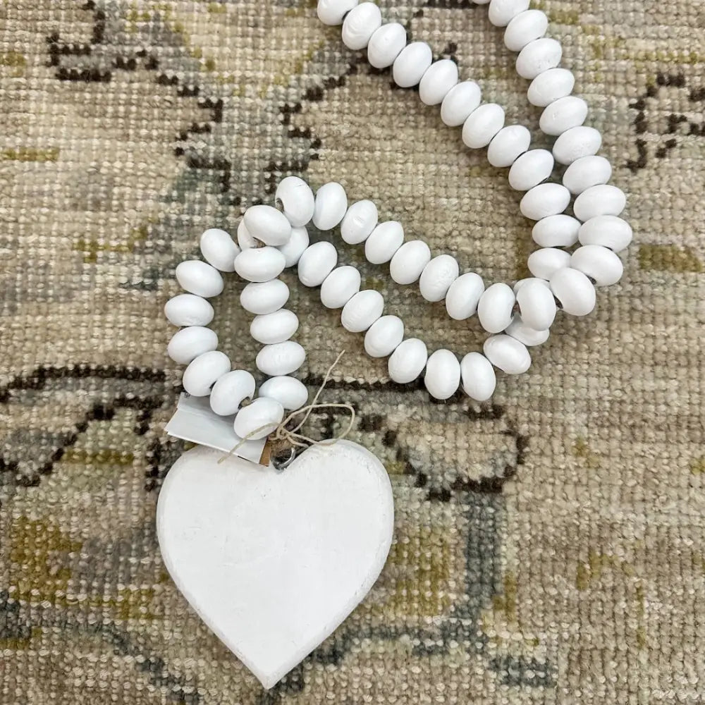 HEART DECOR WHITE BEADS - DECOR