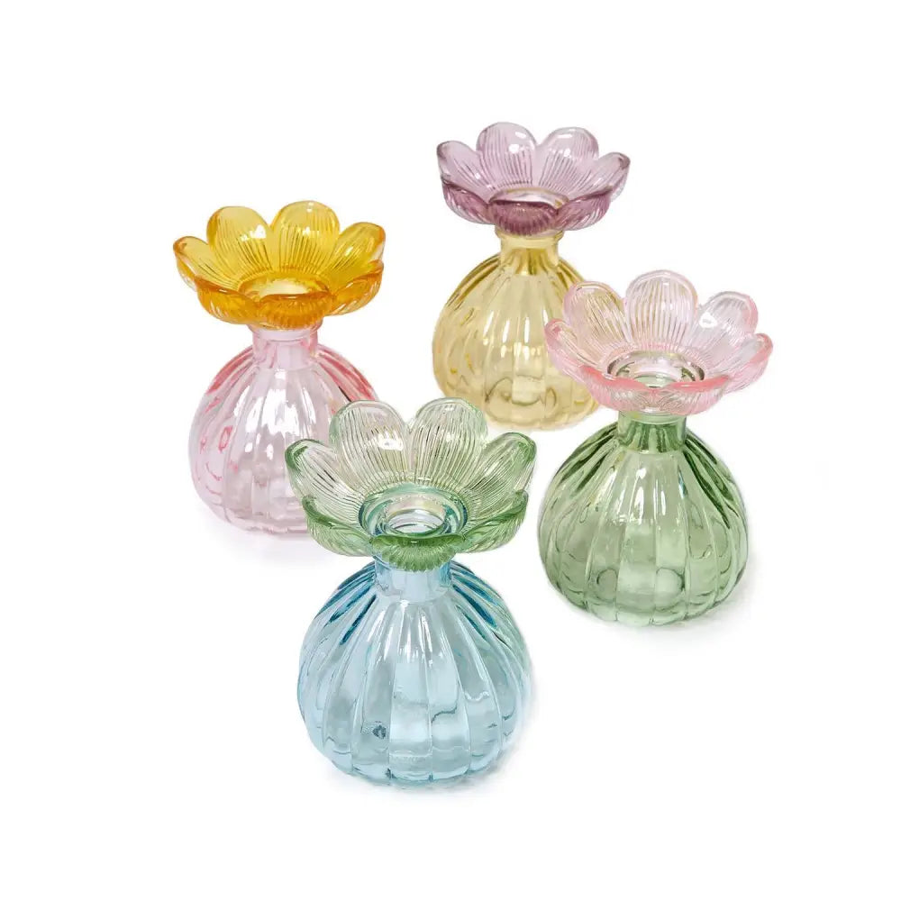 In Bloom Glass Flower Vase - Pink/Green - Vase