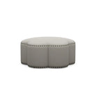 Kate Leather Ottoman - Ottoman