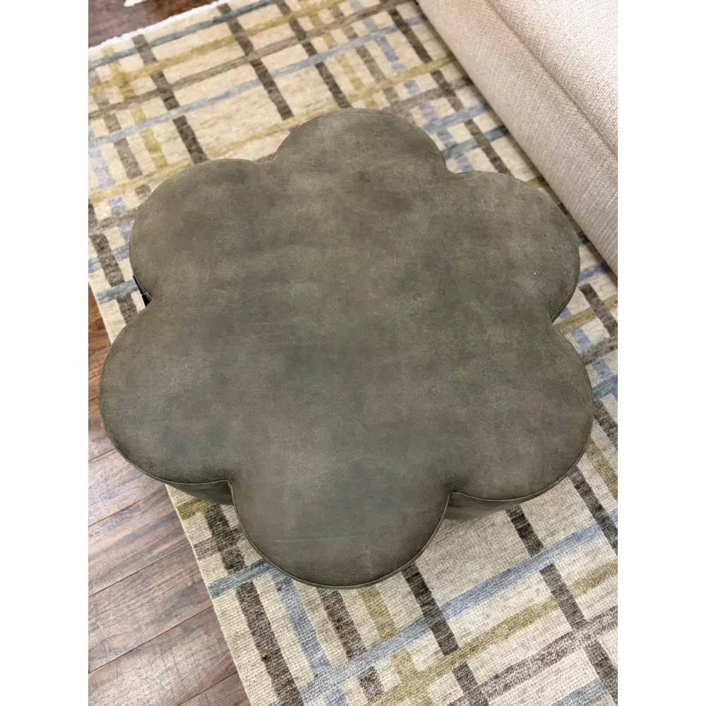 Kate Leather Ottoman - Ottoman
