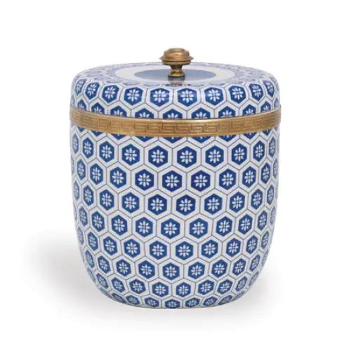 Kenilworth Blue Round Ice Box - DECOR