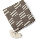 Khaki-Ivory Check Striped 50’’x60’’ Throw Blanket - BLANKET