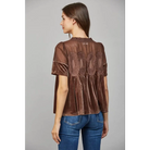 LACE DETAIL VELVET BABYDOLL TOP FT25474