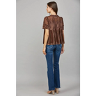 LACE DETAIL VELVET BABYDOLL TOP FT25474