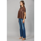 LACE DETAIL VELVET BABYDOLL TOP FT25474