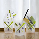 Lake Party Cups Frosted/Navy/Lime 16oz Set of 10