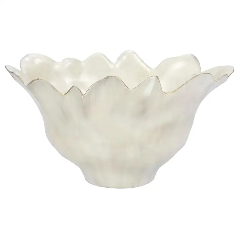 Large Oval Hibbs Bowl - Cream Washed - BOWL