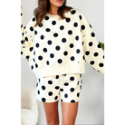 LAS Polka Dot Looks Pullover Drawstring Shorts Sets (S-XL)