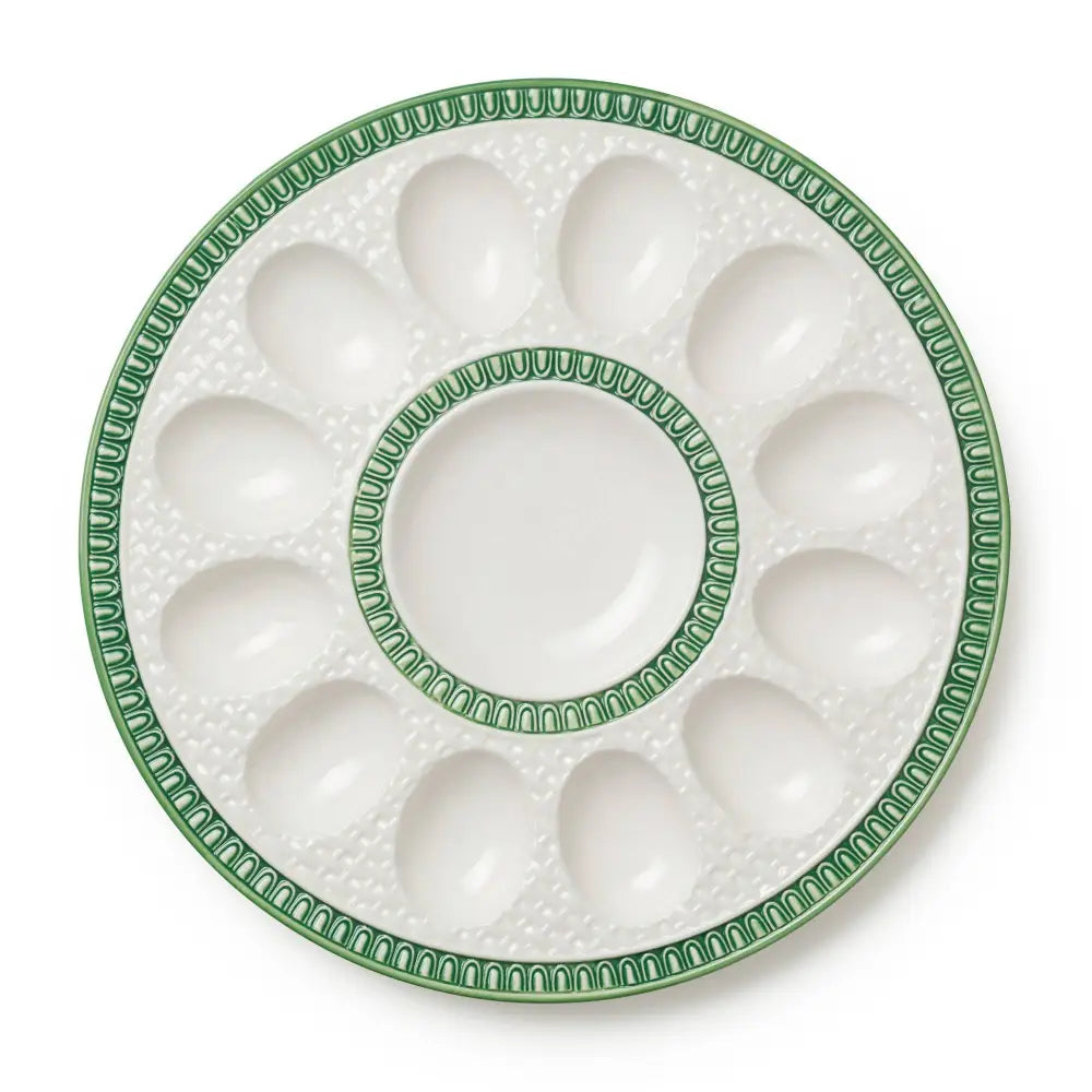 Le Jardin Embossed Rattan Egg Plate 12.25