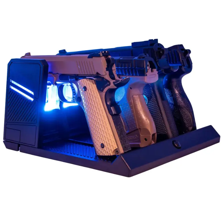 LED Pistol Rack / Holder - Blue - gun safe accessories