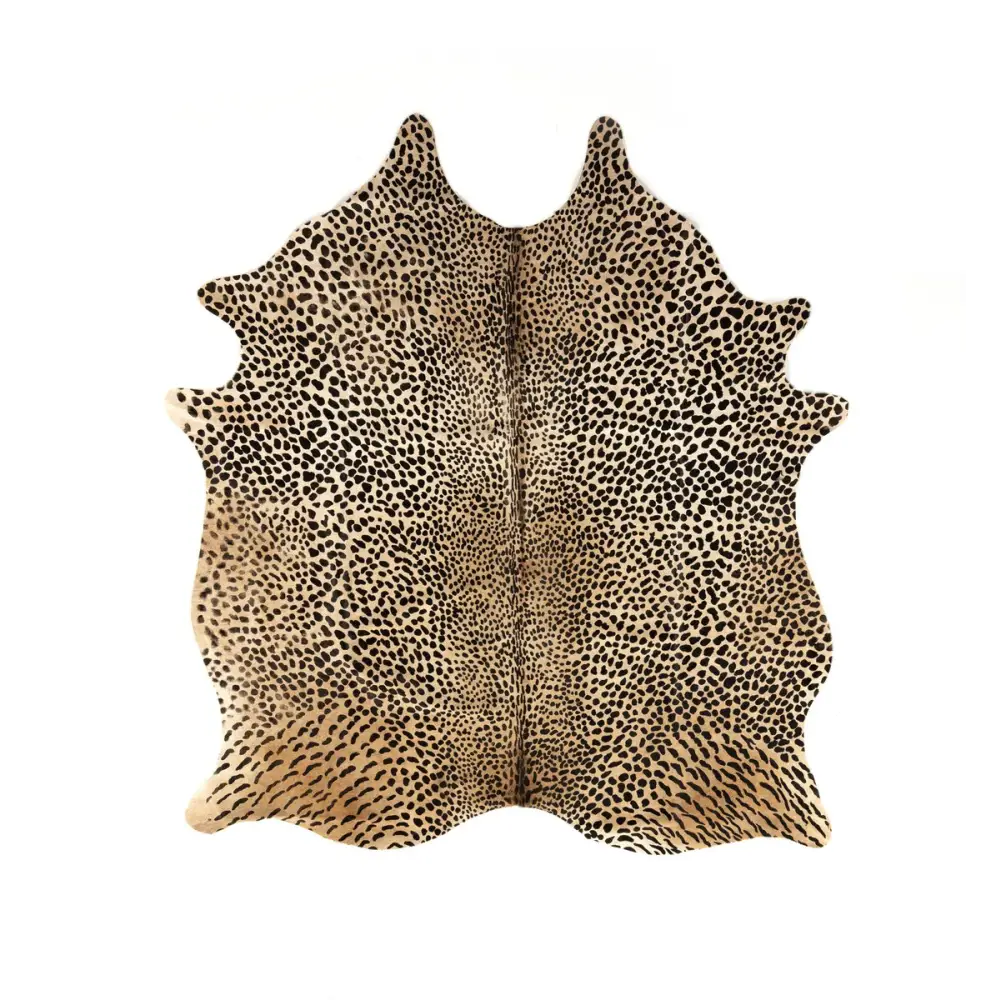 Leopard Printed Hide Rug - Faux Cowhide