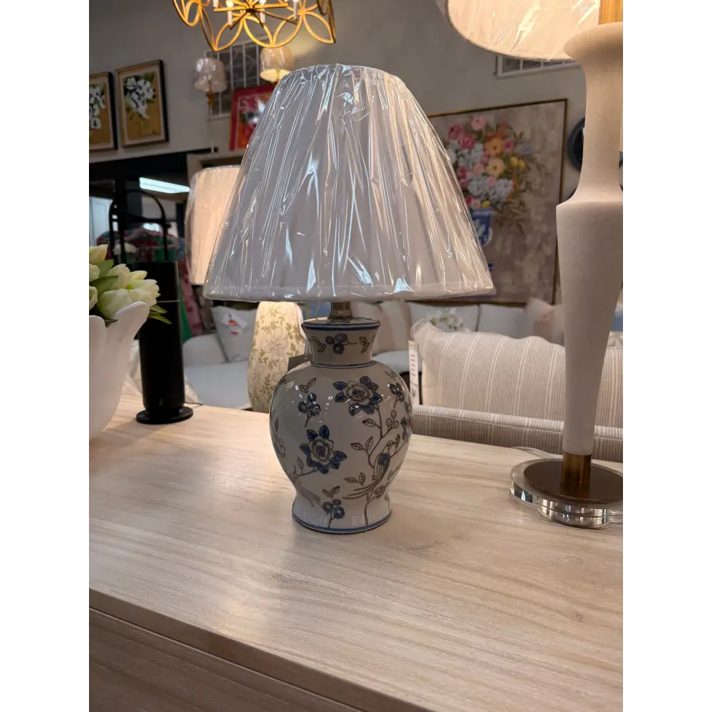 Light Blue and White Mini Table Lamp - Table Lamp