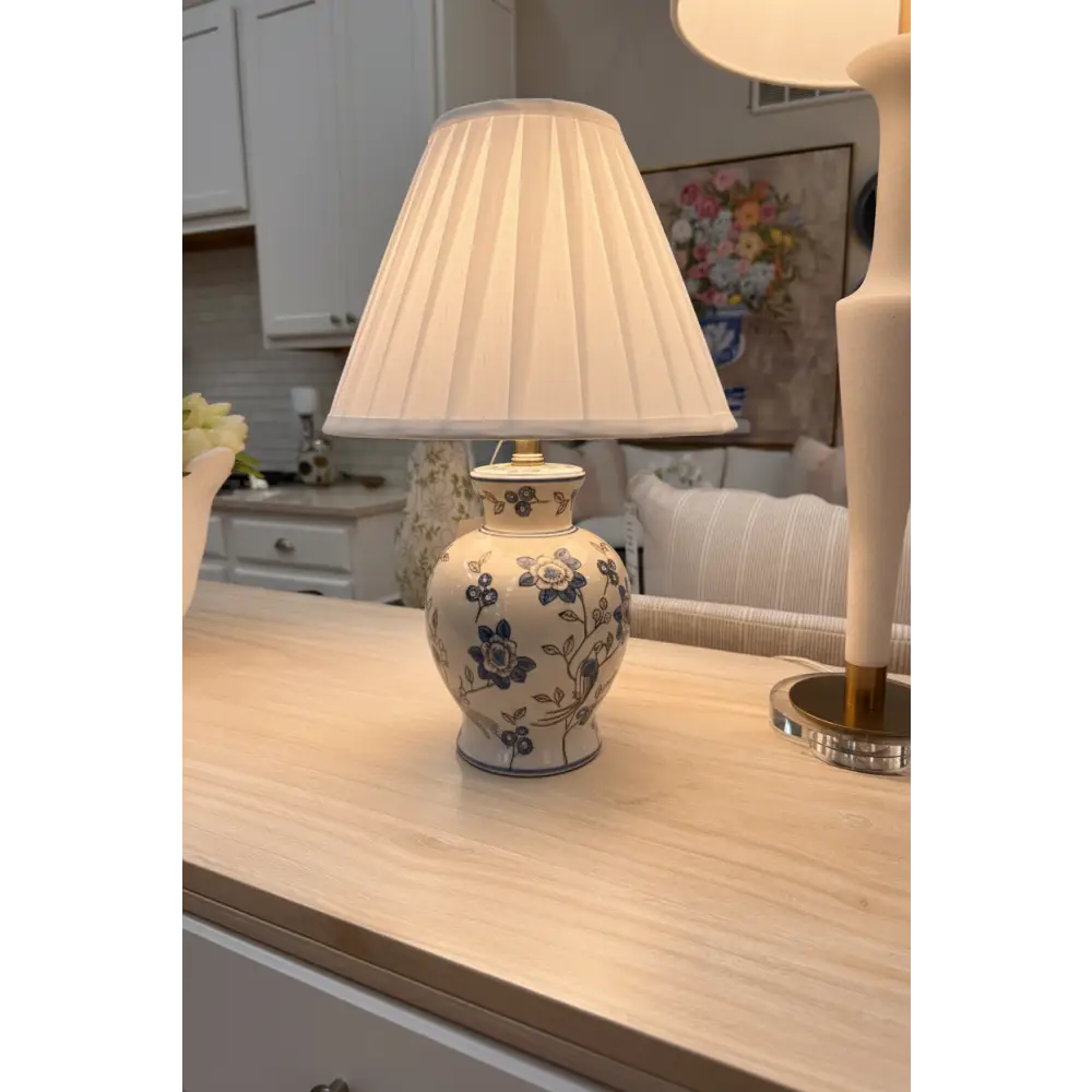 Light Blue and White Mini Table Lamp - Table Lamp