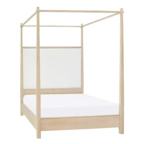 Light Wood Canopy Queen Bed - Queen Bed