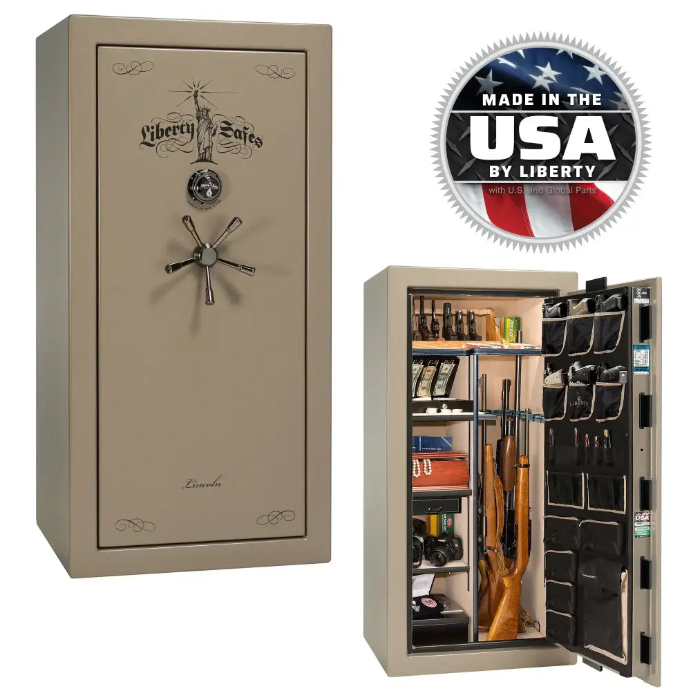 Lincoln 25 - MARBLE/BLACKOUT / MECHANICAL / CHAMPAGNE - Gun Safe