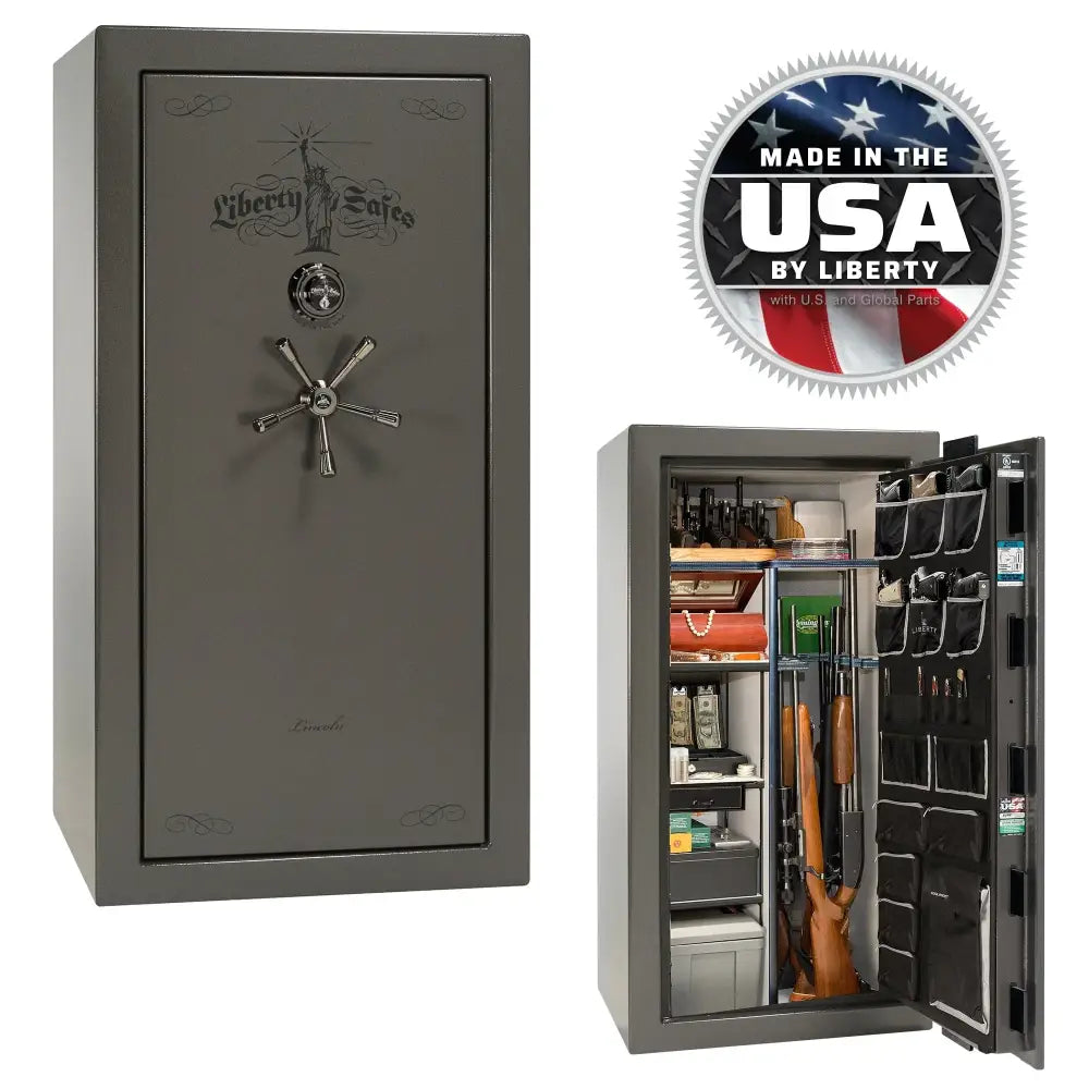 Lincoln 25 - MARBLE/BLACKOUT / MECHANICAL / GRAY - Gun Safe