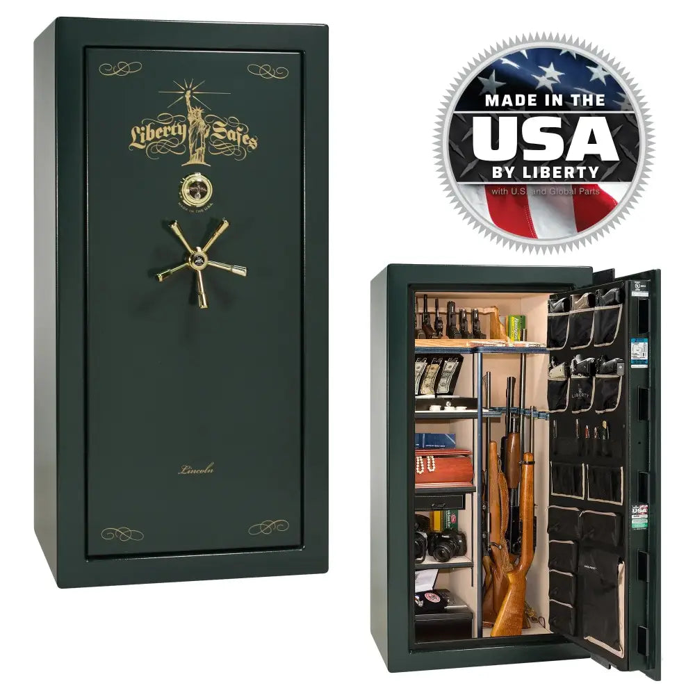 Lincoln 25 - MARBLE/BLACKOUT / MECHANICAL / GREEN - Gun Safe