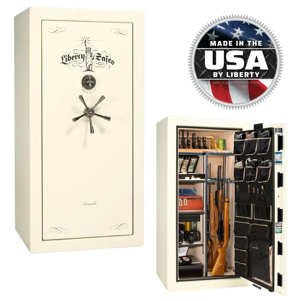Lincoln 25 - MARBLE/BLACKOUT / MECHANICAL / WHITE - Gun Safe