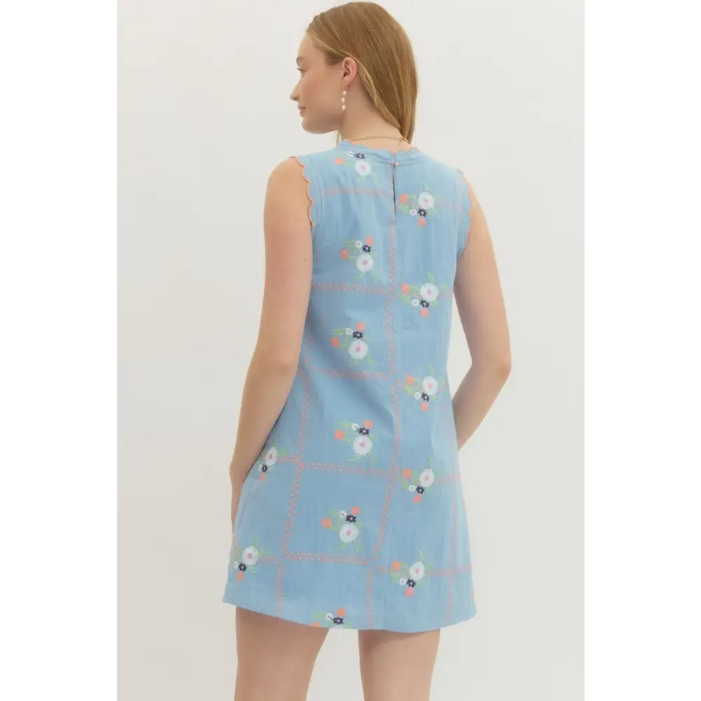 Linen Scalloped Dress - Dress