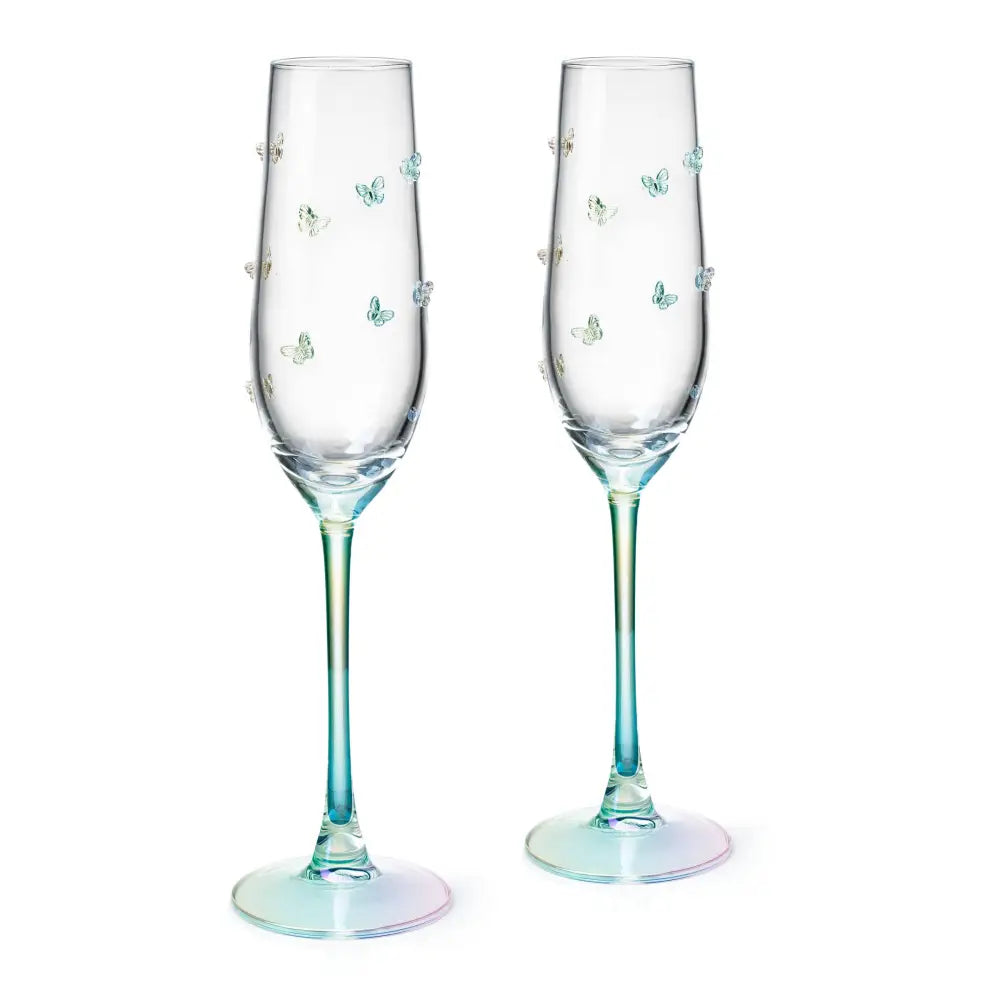 Luster Butterfly Icon Champagne Flutes Set of Two