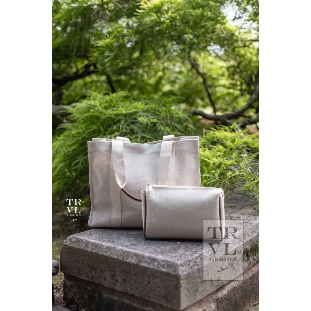 Luxe Linen Xl Runaround Tote - Sand-Coco - Sand-Coco