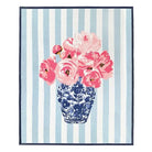 Luxe Throw - Blue Stripe + Flower - Christmas Blanket
