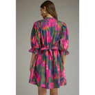 Magenta Watercolor Mini Dress - Dress