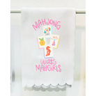 Mahjong with Mah Girls Scalloped Tea Towel - Dish Towel