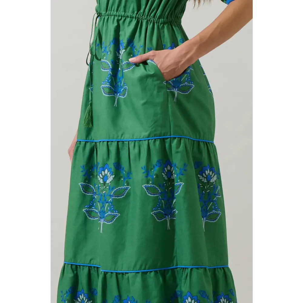 Meridy Floral Vonie Tiered Midi Dress