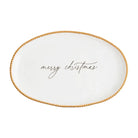 Merry Christmas Gold Bead Platter - CHRISTMAS