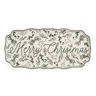 Merry Christmas Green Toile Tray - christmas serveware
