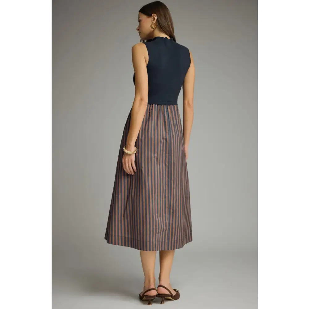 Midi Navy Stripe Dress - Dress