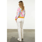 Mock Neck Heart Knit Sweater - PINK / XS-S-M-L(1-2-2-1)