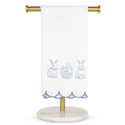 Morgan Bunny Trellis Hand Towels White/Green/Blue 20x28 Set of 2