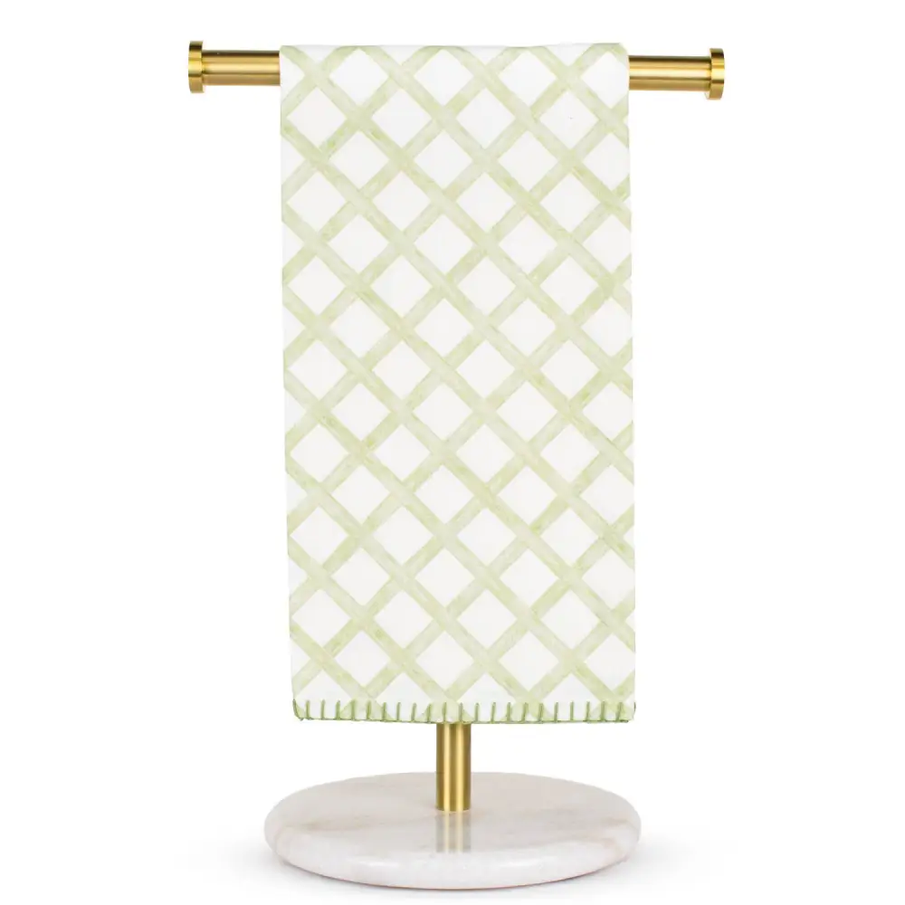 Morgan Bunny Trellis Hand Towels White/Green/Blue 20x28 Set of 2