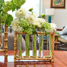 Natural Bamboo Vase with 5 Glass Tubes - Vase