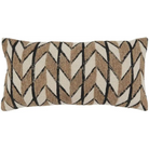 Natural Embroidered Chevron Block 12’’X24’’ Throw Pillow - Lumbar Pillow