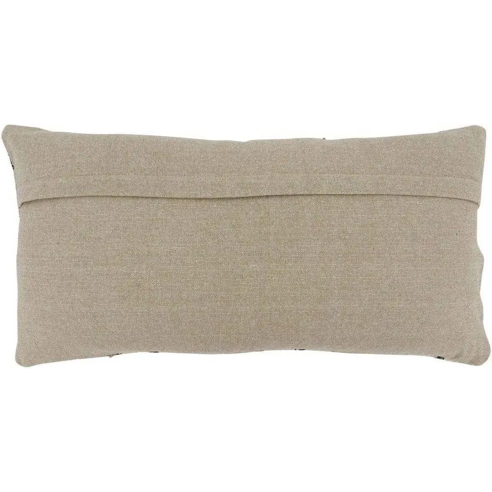 Natural Embroidered Chevron Block 12’’X24’’ Throw Pillow - Lumbar Pillow