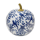 Navy Bird & Vine Pumpkin - 8’’