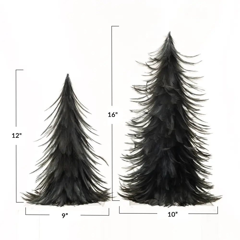 NAVY FEATHER TREES - CHRISTMAS