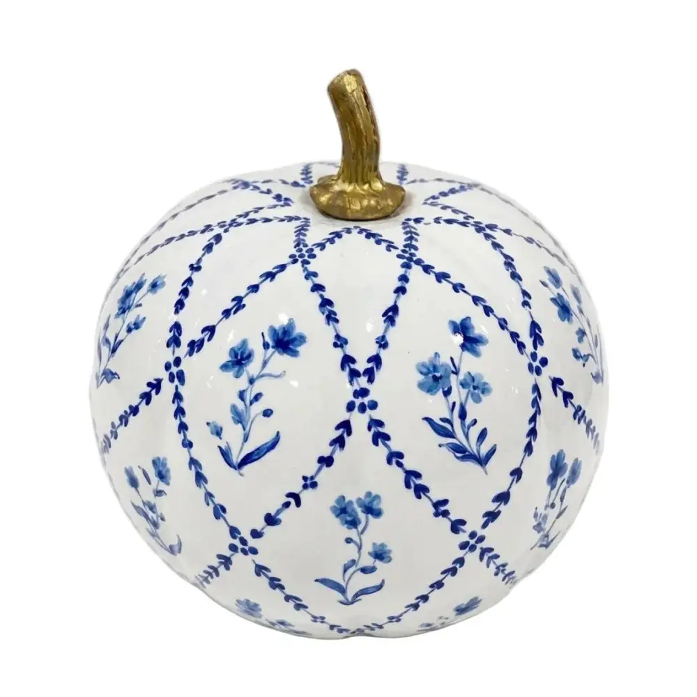 Navy Garden Trellis Pumpkin - 6’’