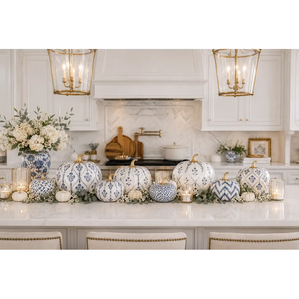 Navy Meadow Sprig Pumpkin